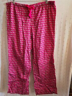 Vineyard Vines Christmas Whale Pink Patterned Pajama Pants Size XL